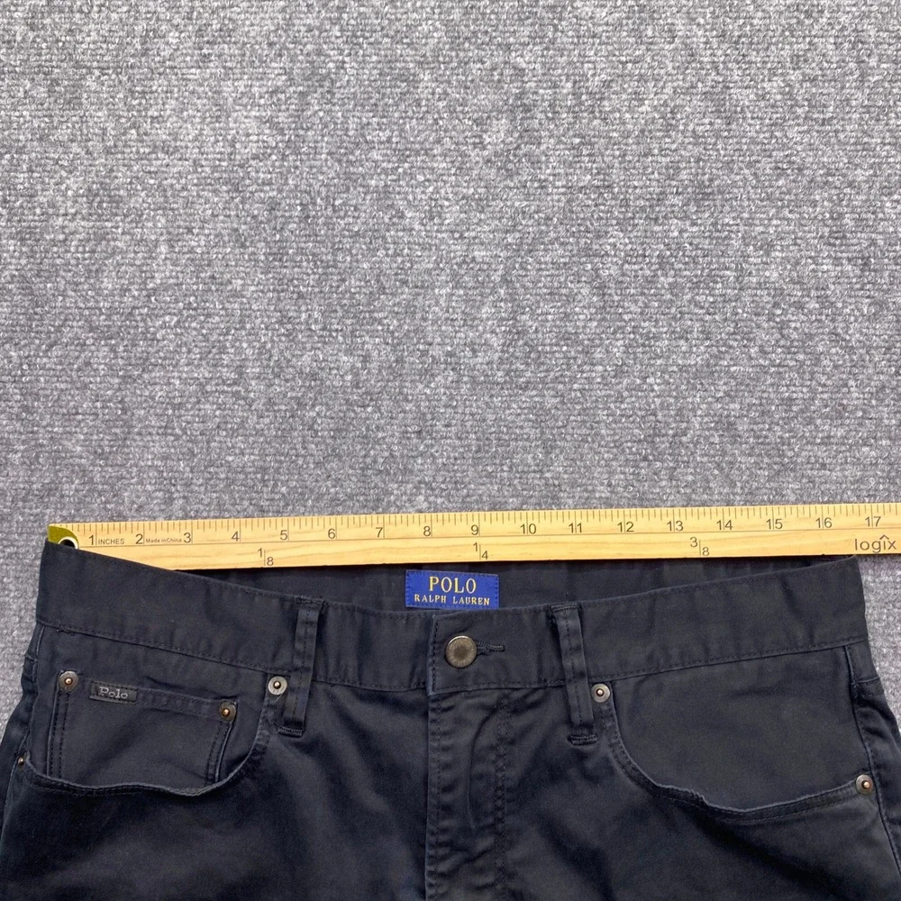 Polo Ralph Lauren Prospect Straight Leg Pants Mens Sz 33 Black Cotton Stretch